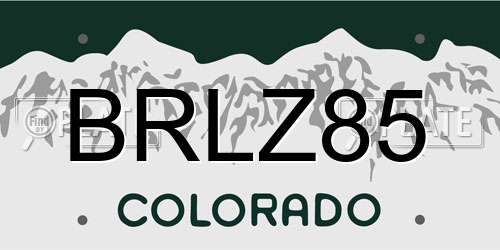 BRLZ85 Colorado License Plate