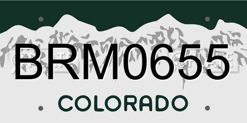 BRM0655 Colorado License Plate