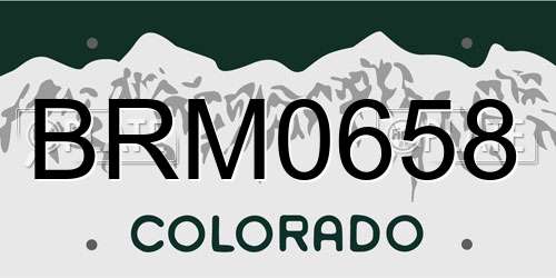 BRM0658 Colorado License Plate