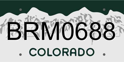 BRM0688 Colorado License Plate