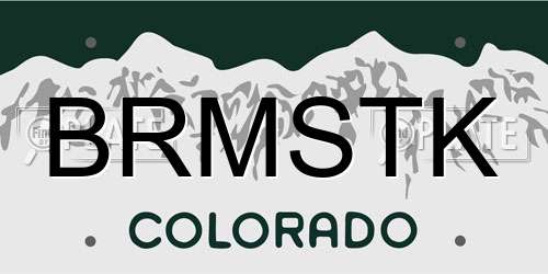 BRMSTK Colorado License Plate