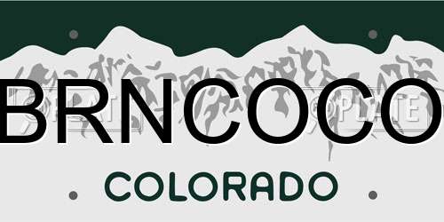 BRNCOCO Colorado License Plate