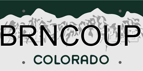 BRNCOUP Colorado License Plate