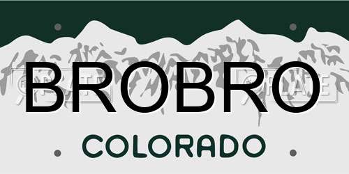 BROBRO Colorado License Plate