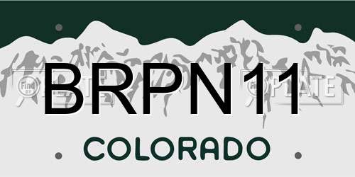 BRPN11 Colorado License Plate
