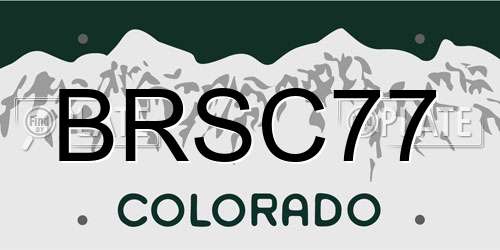 BRSC77 Colorado License Plate