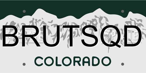 BRUTSQD Colorado License Plate