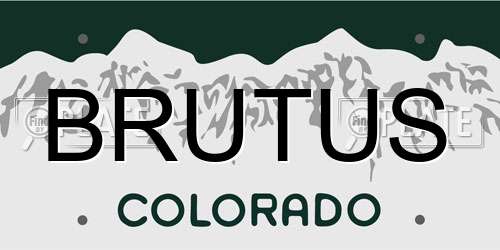 BRUTUS Colorado License Plate