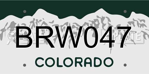 BRW047 Colorado License Plate