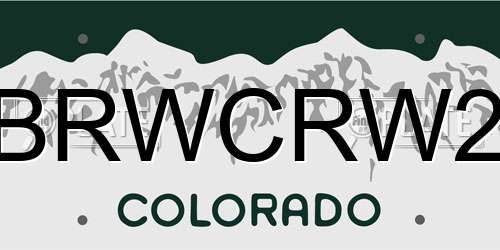 BRWCRW2 Colorado License Plate