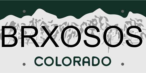 BRXOSOS Colorado License Plate