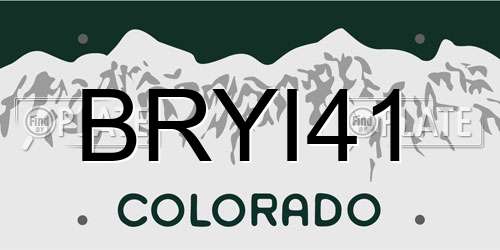 BRYI41 Colorado License Plate