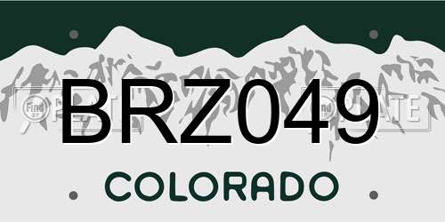 BRZ049 Colorado License Plate