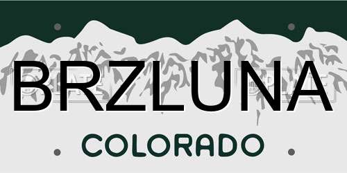 BRZLUNA Colorado License Plate