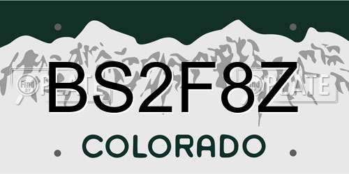 BS2F8Z Colorado License Plate