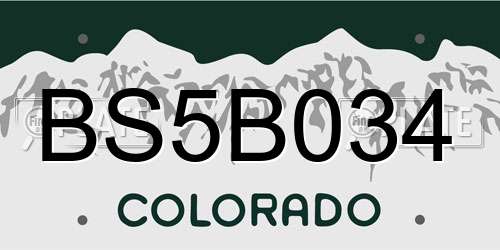 BS5B034 Colorado License Plate