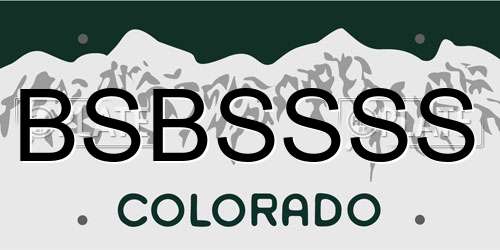 BSBSSSS Colorado License Plate