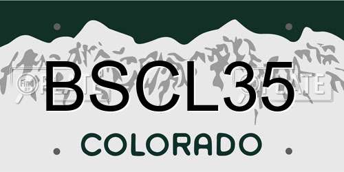 BSCL35 Colorado License Plate