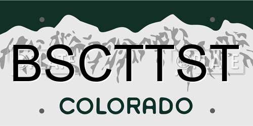 BSCTTST Colorado License Plate