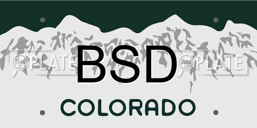 BSD Colorado License Plate