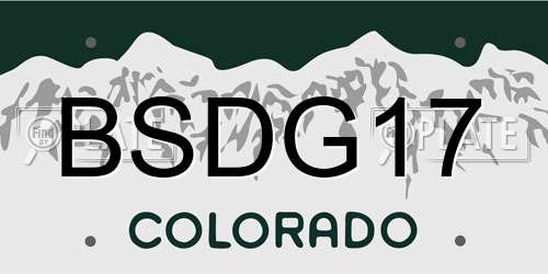 BSDG17 Colorado License Plate
