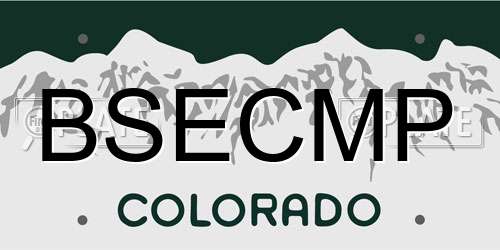 BSECMP Colorado License Plate