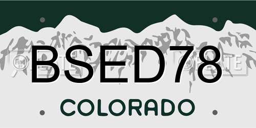 BSED78 Colorado License Plate