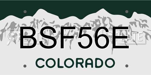 BSF56E Colorado License Plate