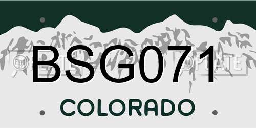 BSG071 Colorado License Plate