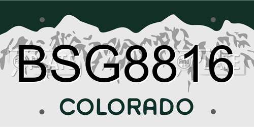 BSG8816 Colorado License Plate