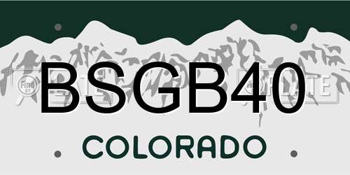 BSGB40 Colorado License Plate