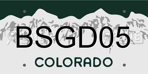 BSGD05 Colorado License Plate