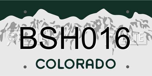 BSH016 Colorado License Plate