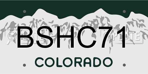 BSHC71 Colorado License Plate
