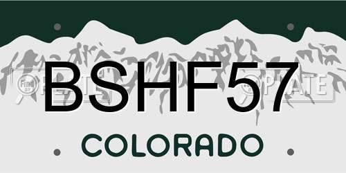 BSHF57 Colorado License Plate