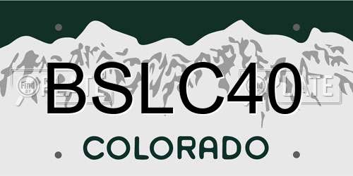 BSLC40 Colorado License Plate