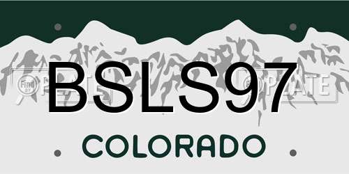 BSLS97 Colorado License Plate