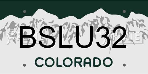BSLU32 Colorado License Plate