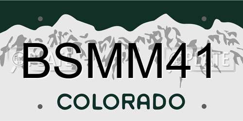 BSMM41 Colorado License Plate