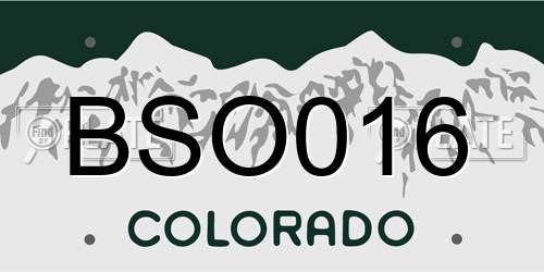 BSO016 Colorado License Plate