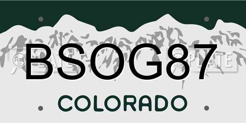 BSOG87 Colorado License Plate