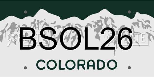 BSOL26 Colorado License Plate