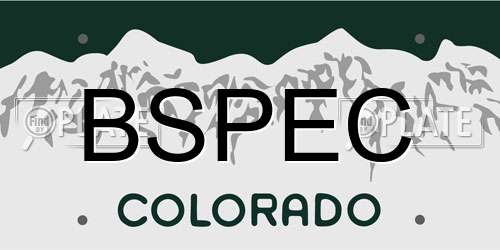 BSPEC Colorado License Plate