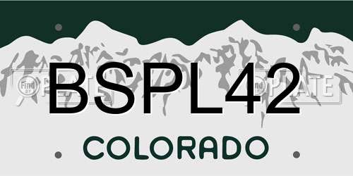 BSPL42 Colorado License Plate
