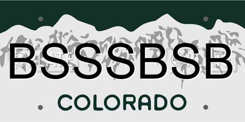BSSSBSB Colorado License Plate