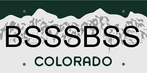 BSSSBSS Colorado License Plate