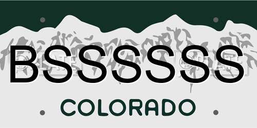 BSSSSSS Colorado License Plate