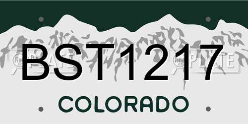 BST1217 Colorado License Plate