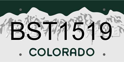 BST1519 Colorado License Plate