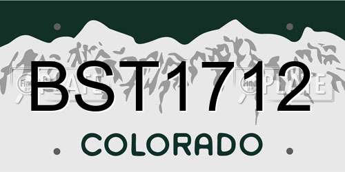 BST1712 Colorado License Plate